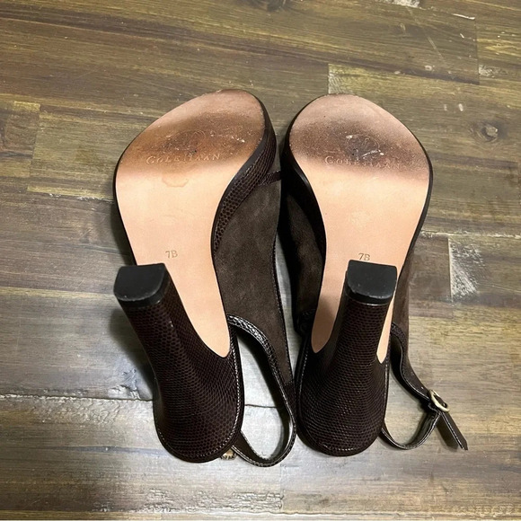 Cole Haan Suede/Lizard Tonia Pump Heels - Picture 6 of 10